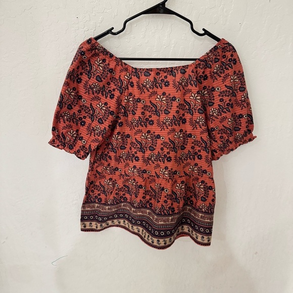 Madewell Blouse Puff Sleeve Peplum Top in Cavoli Floral cotton Small - Picture 2 of 8